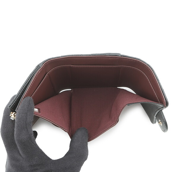 CHANEL Authentic Black Caviar Leather Logo Wallet - Picture 5 of 13